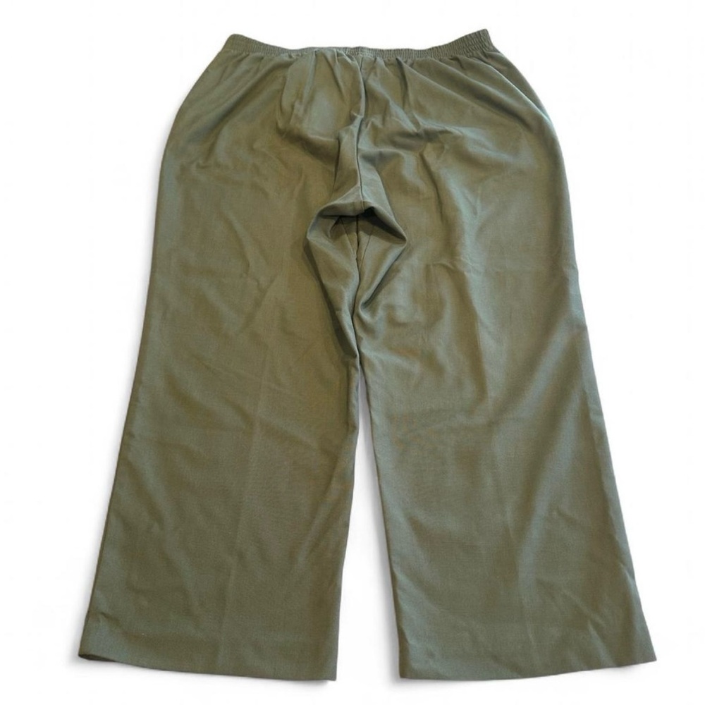 Alfred Dunner Pull-On Elastic Waist Pants, Pockets Olive Green, Womens 18W